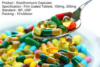 रॉक्सिथ्रोमाइसिन कैप्सूल फिल्म लेपित गोलियाँ, 150mg, 300mg मौखिक दवाएं एंटीबायोटिक्स