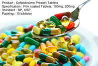 Cefpodoxime Proxetil Tablets Film लेपित गोलियाँ, 100mg, 200mg ओरल मेडिसीन एंटीबायोटिक्स