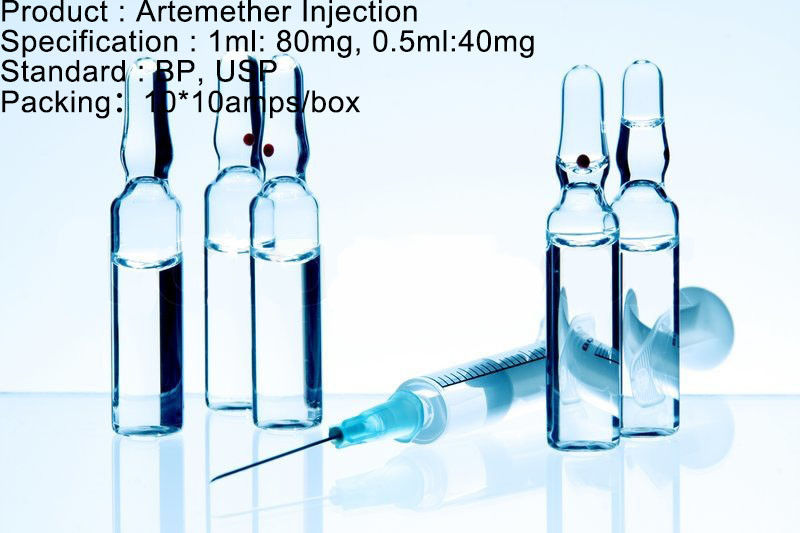 एंटीमैरल एजेंट आर्टेमेडर इंजेक्शन की खुराक एंटीमैरलियल दवा 80mg / 1ml 40mg / 0.5ml